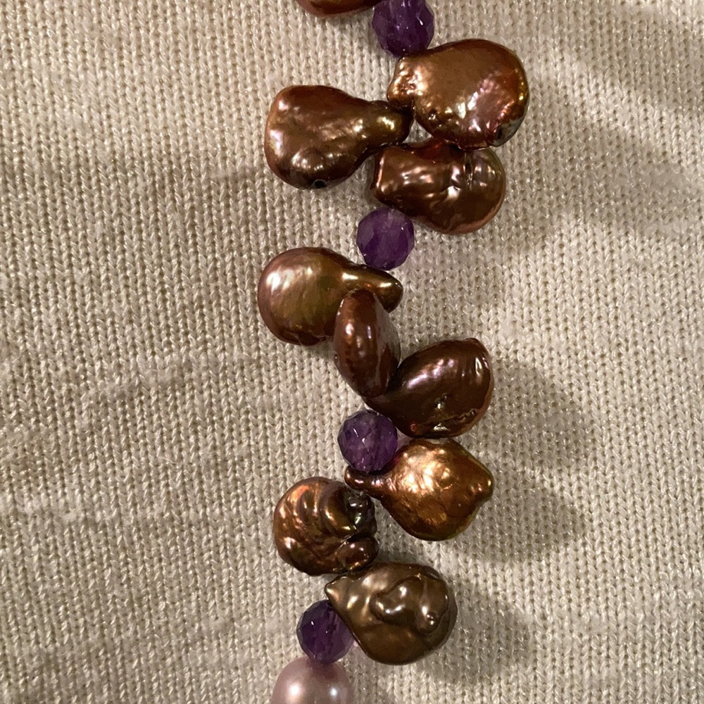 Pearl/Copper Pearl Necklace View 6